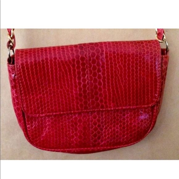 Handbags - New Red Snakeskin Thai Pocketbook Handmade Thailand